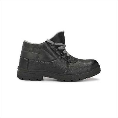 Black Mens Steel Toe Safety Shoes Non-Isi Mark High Ankle