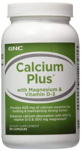 GNC Calcium Plus with Magnesium & Vitamin D-3 - 180 Capsules | Promotes Healthy Growth, Supports Bone Health, Daily Nutritional Supplement