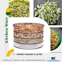 Sprout Maker - Abs Plastic, 10 Cm Size, White Color | Hygienic Design With Siphon System For Easy Sprouting And Cleaning Features