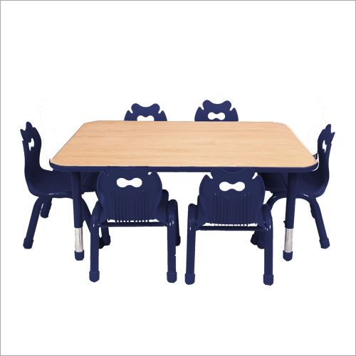 Omega Recatngle Blue Table And Chair