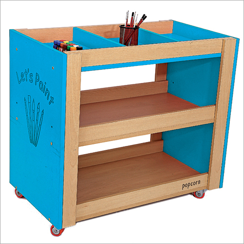 Wooden Storage Trolley By POPCORN FURNITURE AND LIFESTYLE PVT. LTD.
