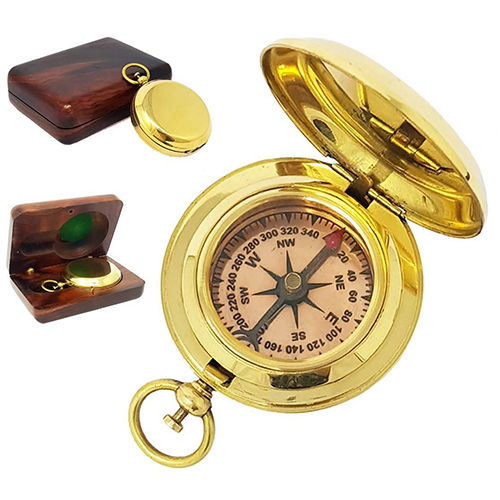 Antique Brass Pocket Compass