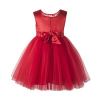 Girls Party Wear Red Frock