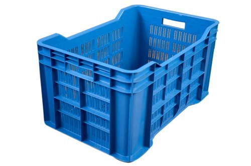 Blue Plastic Storage Container Crate