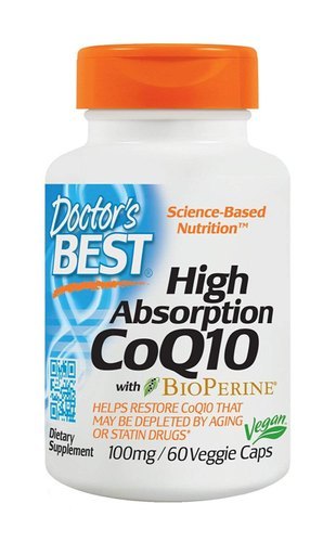 Doctors Best High Absorption CoQ10 with BioPerine - 100 Mg, 60 Vegetable Capsules | Supports Cardiovascular Health, Promotes ATP Production