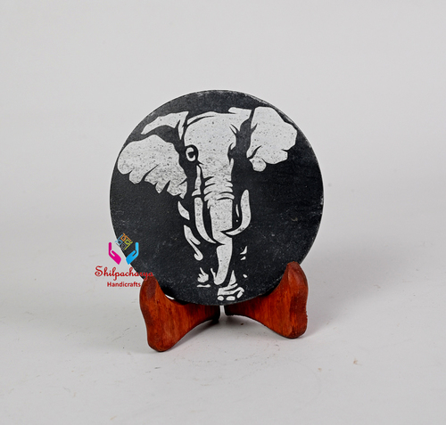 Elephant Engrave Tea Coaster