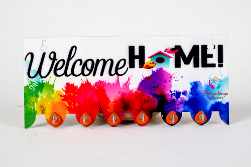 Wooden Printed Key Holder