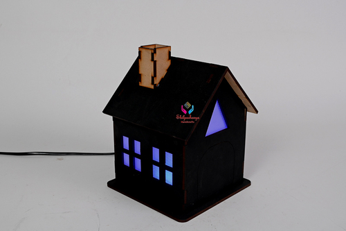 Wooden Decorative Home With LED Light