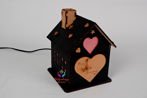 Customized Wood Home With LED Light By SHILPACHARYA HANDICRAFTS