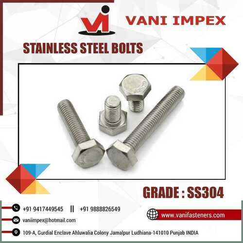 Grade Ss304 And 316 Stainless Steel Hex Bolts