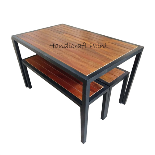Canteen Dining Table And Bench Set By HANDICRAFT POINT
