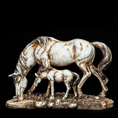 Resin Horse With Baby