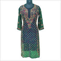 वॉशेबल चिकन डिज़ाइनर अनारकली कुर्ती