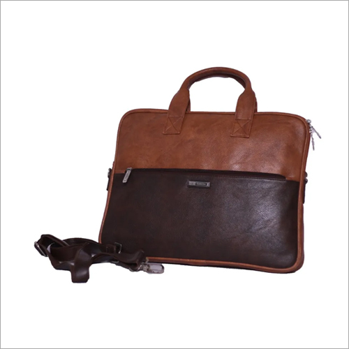 Leather Laptop Bags - Premium Leather, Unisex Shoulder Style, Available in Brown and Black