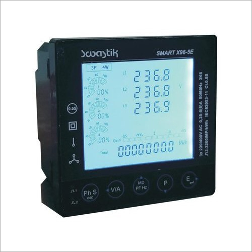 Swastik SMART X96-5E Energy Meter - ABS Plastic, 230-400V Power Supply | Digital Display for Industrial Use