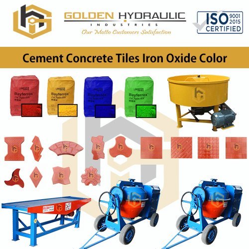 Cement Concrete Tiles Iron Oxide Color
