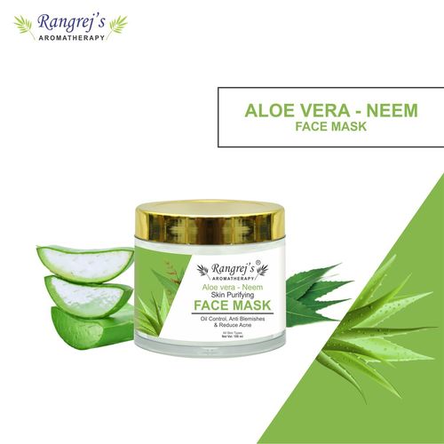 Rangrej's Aromatherapy Aloe Vera Neem Skin Purifying Face Mask Oil Control, Anti Blemish & Reduce Acne for Men and Women (100ml)