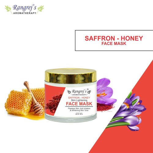 Rangrej's Aromatherapy Saffron & Honey Face Mask for Glowing & Brightening Skin Natural Skin Care Product for Men and Women (100ml)