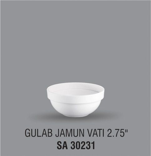 White Acrylic Gulab Jamun Vati 2.75 Inches