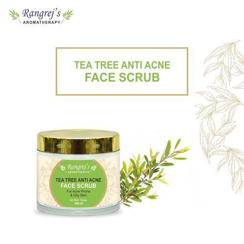 Rangrej's Aromatherapy Tea Tree Anti Acne Face Scrub for Radiant Glowing Skin For All Skin Type and for Men & Women (100ml)