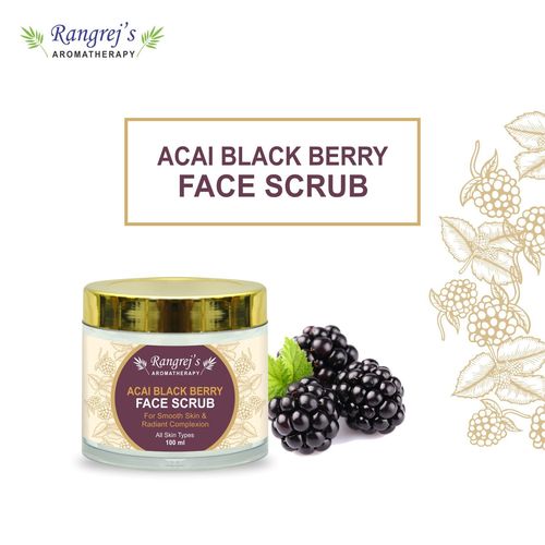 Rangrej's Aromatherapy Acai Black Berry Face Scrub for Radiant Glowing Skin For All Skin Type and for Men & Women (100ml)