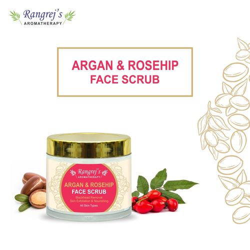 Rangrej's Aromatherapy Argan & Rosehip Face Scrub for Radiant Glowing Skin For All Skin Type and for Men & Women (100ml)