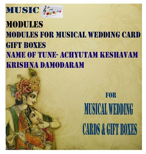 Indian Wedding Cards Gift Boxes Musical Song Module Achyutam Ke Shavam Krishna Damodaram
