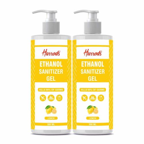 Harrods Herbal Natural Lemon Ethanol Hand Sanitizer Gel Gentle Milld & Scented 500ml
