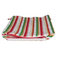 Canvas Fabric Pouch With Striped Print