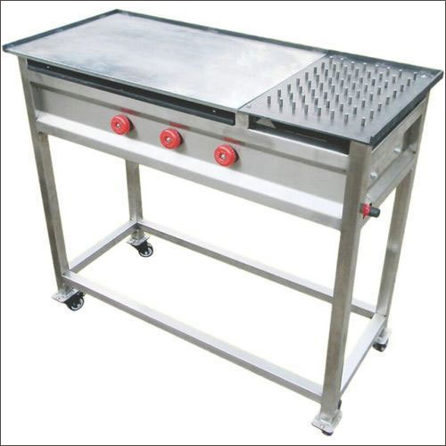 Chapati Hot Plate - Stainless Steel, 18x36x12 Inch, Silver Color, Gas Powered, Ideal for Canteens and Restaurants, 1 Year Warranty
