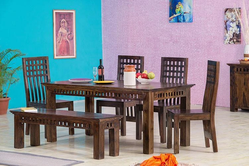 Handmade Solid Wood Dining Set With Bench