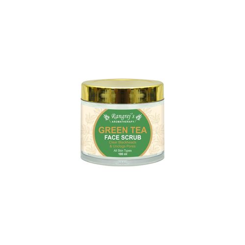 Rangrej's Aromatherapy Green Tea Face Scrub For Radiant Glowing Skin For All Skin Type And For Men & Women (100ml)