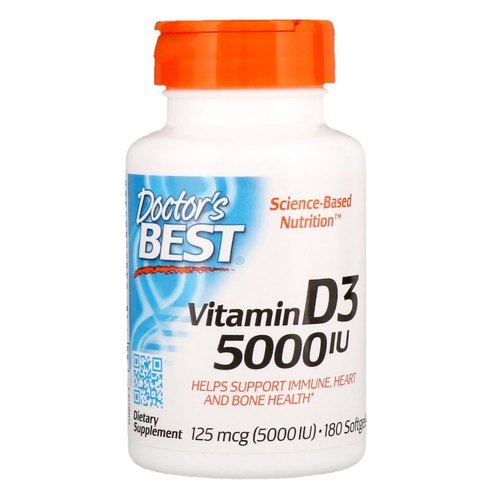Doctors Best, Vitamin D3, 125 Mcg (5000 Iu), 180 Softgels Efficacy: Promote Healthy & Growth