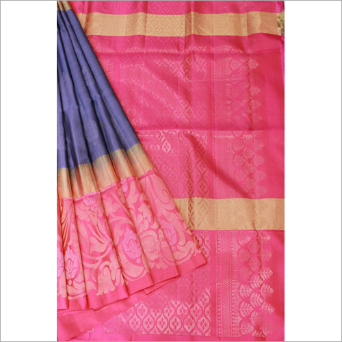 Grey Rose Orange Contrast Soft Silk