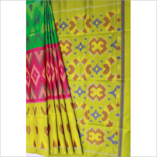 Pink Green Combo Pochampalli Soft Silk