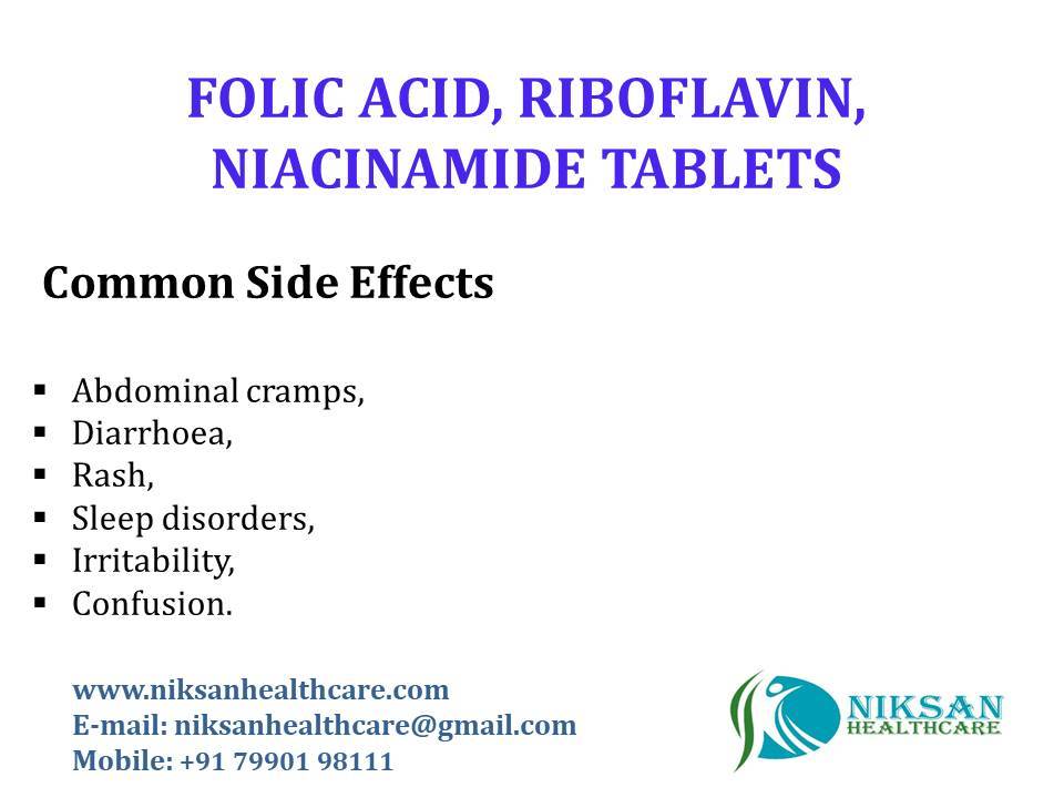 Folic Acid Riboflavin Niacinamide Tablets Manufacturer Supplier Exporter Wholesaler