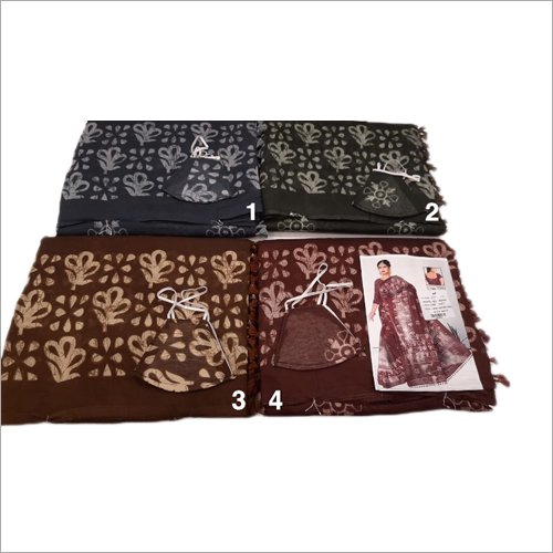 Multicolor Ladies Fancy Linen-Organza Printed Saree