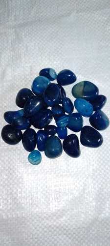 Premium quality high polished Blue onyx Pebbles Stone 20-30 mm interior decoration color stone