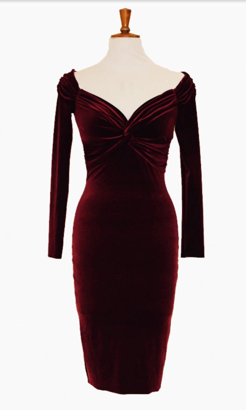 Cocktail Dresses in Velvet for Evening Party Mid length