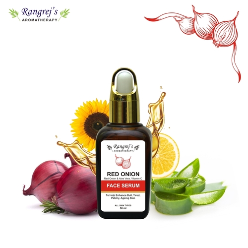 Rangrej's Aromatherapy Red Onion Face Serum With Onion,aloevera & Vitamin C,to Help Enhance Dull,tired,patchy,ageing Skin,all Skin Types  (50 Ml)