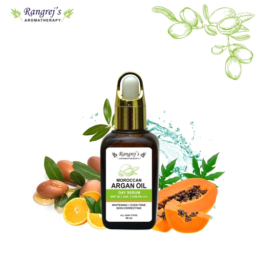 Rangrej's Aromatherapy Moroccan Argan Day Serum,skin Whitening + Even Tone ,skin Correcting With Spf 30,uva & Uvb Pa+++,all Skin Types  (50 Ml)