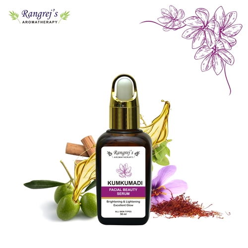 Rangrej's Aromatherapy Kumkumadi Facial Beauty Serum For Skin Brightening & Lightening ,excellent Glow ,all Skin Types  (50 Ml)