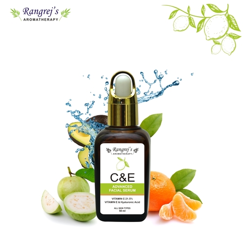 Rangrej's Aromatherapy C & E Advanced Facial Serum With Vitamin C 21.5%,vitamin E & Hyaluronic Acid,all Skin Types  (50 Ml)