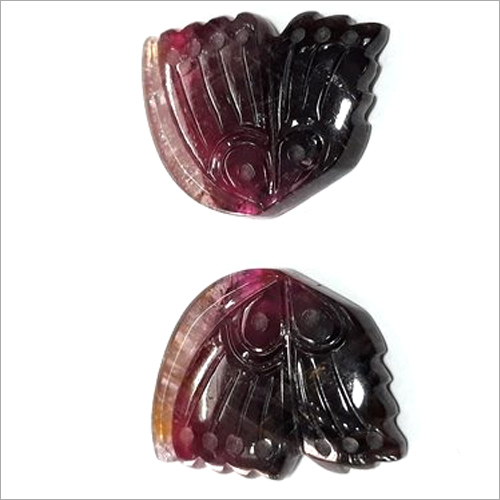 Tourmaline Bio Colour Butterfly Carving Gemstone