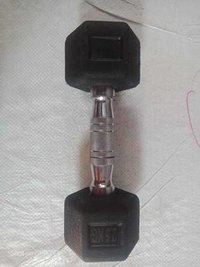 Hex Dumbbell - Rubber Coated, 2.5 To 50 Kg Weights | Black Finish, Manual Operation, Ideal For Home And Gym, Strength Training