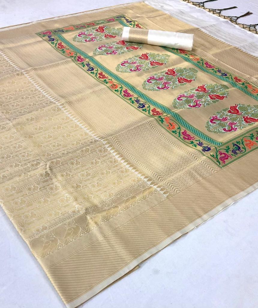 Pure Soft Silk Meenakari Pallu