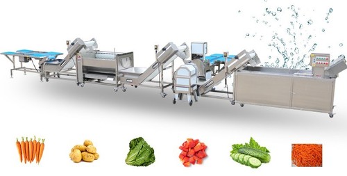 Full Automatic Fruit Vegetable Washing Cutting Drying Line