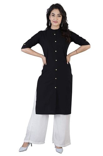 Women cotton solid kurta