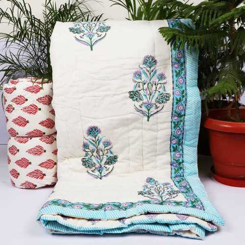 HAND BLOCK PRINTED  COTTON QUILT