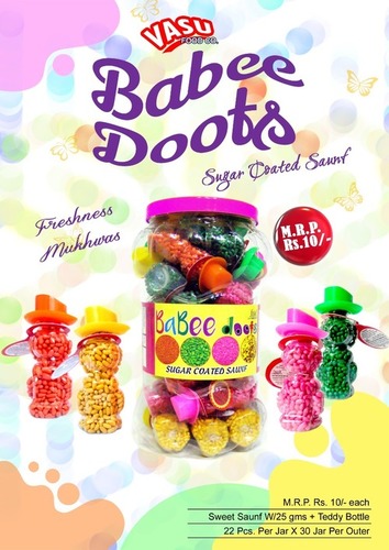 Babee Doots Sugar Coated Saunf - Solid Form Sweet Flavor | Eggless Nil Fat Content Weight As Per Requirement in Kilograms